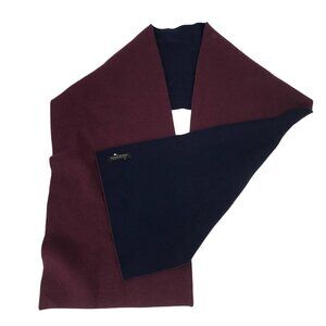 BANANA REPUBLIC ~ MERINO WOOL SCARF ~ MAROON NAVY BLUE